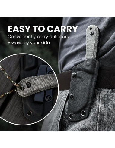 Cuchillo de Caza Kizer Deckhand Hoja Fija D2 7.5cm con Funda