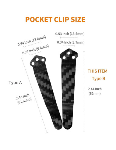 Clip de bolsillo Qtcial de fibra de carbono para Benchmade