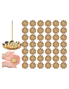 Set de 60 Soportes de Incienso Layhit Loto Dorado 5.5 cm