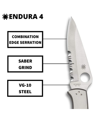 Cuchillo Plegable Spyderco Endura 4 Acero Inoxidable 22.3 cm