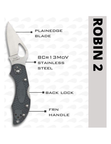 Cuchillo de Bolsillo Spyderco Byrd Robin 2 Acero Inoxidable 6.1 cm