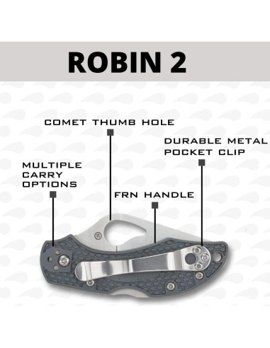Cuchillo de Bolsillo Spyderco Byrd Robin 2 Acero Inoxidable 6.1 cm
