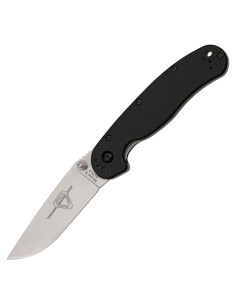 Cuchillo Plegable Ontario RAT II AUS-8 7.6 cm Mango Nylon Negro