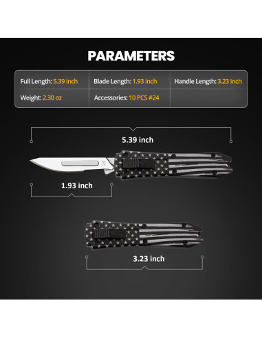 Cuchillo de bolsillo COLDOWN EDC con 10 hojas reemplazables