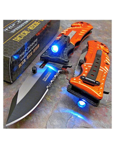 Cuchillo de bolsillo táctico Tac-Force EMT con linterna LED