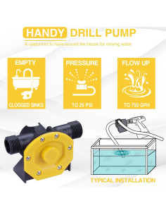 Bomba de Taladro Manual TOPWAY 2841.9 LPH con Manguera 2