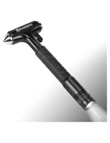 Kit de Emergencia SINSEN 4-en-1: Rompedor de Ventanas y Linterna