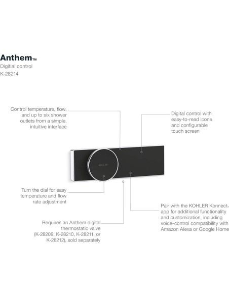 Control Digital de Ducha KOHLER 28214-BN Níquel Cepillado