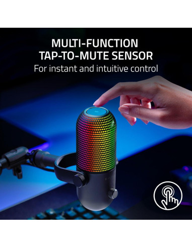 Micrófono USB Razer Seiren V3 Chroma - Iluminación RGB y Silencio Táctil