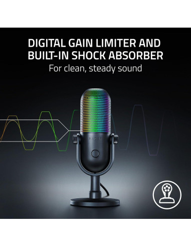 Micrófono USB Razer Seiren V3 Chroma - Iluminación RGB y Silencio Táctil