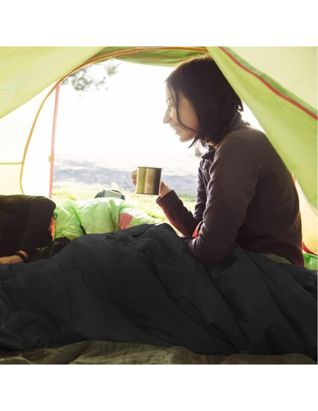 Saco de Dormir Favorland Ligero 3 Estaciones 5-20C Negro
