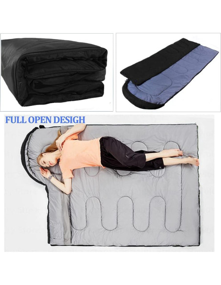 Saco de Dormir Favorland Ligero 3 Estaciones 5-20C Negro