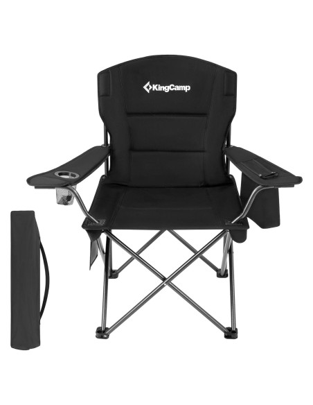Silla de Jardín Plegable Acolchada KingCamp Negra 136 kg
