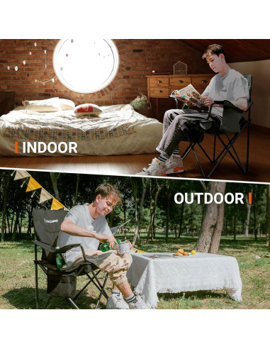 Silla de Jardín Plegable Acolchada KingCamp Negra 136 kg