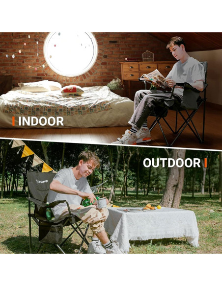 Silla de Jardín Plegable Acolchada KingCamp Negra 136 kg