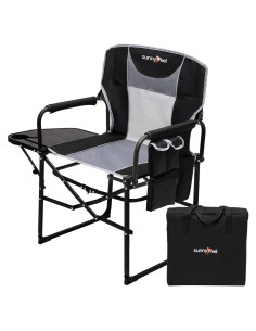 Silla de Camping Plegable SUNNYFEEL AC3008F Gris Negro Resistente