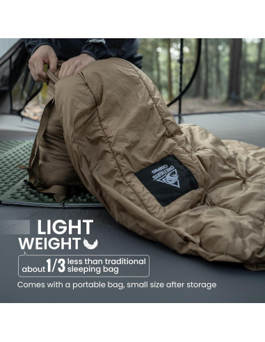 OneTigris Featherlite Quilt 1000g 40F Coyote Brown Camping