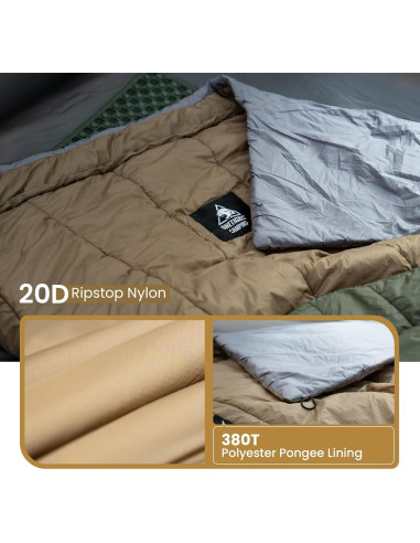 OneTigris Featherlite Quilt 1000g 40F Coyote Brown Camping