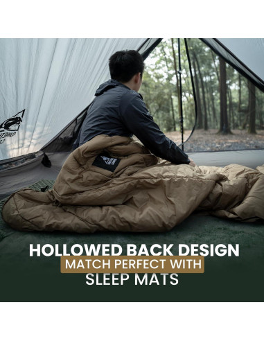 OneTigris Featherlite Quilt 1000g 40F Coyote Brown Camping