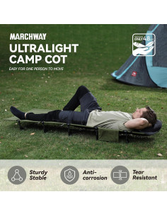 Cama Plegable Ultraligera MARCHWAY Verde Militar 2.18 kg 2