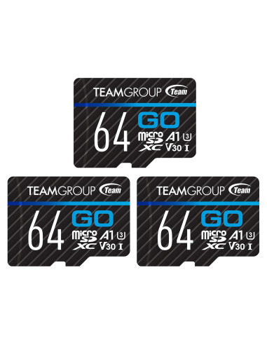 TEAMGROUP GO Tarjeta Micro SDXC 64GB 3 Pack UHS-I U3 V30