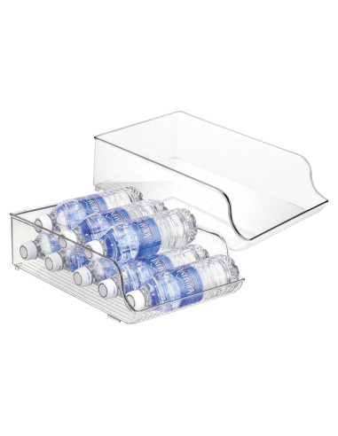 Organizador de Botellas de Agua InterDesign - Juego de 2 - Transparente - Soporta 9 Botellas