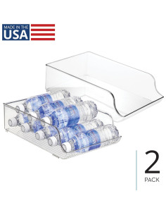 Organizador de Botellas de Agua InterDesign - Juego de 2 - Transparente - Soporta 9 Botellas 2