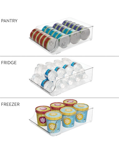 Organizador de Botellas de Agua InterDesign - Juego de 2 - Transparente - Soporta 9 Botellas