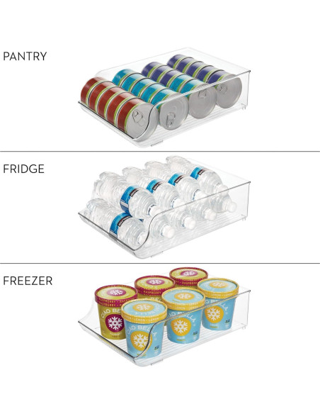 Organizador de Botellas de Agua InterDesign - Juego de 2 - Transparente - Soporta 9 Botellas