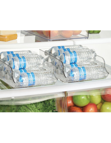 Organizador de Botellas de Agua InterDesign - Juego de 2 - Transparente - Soporta 9 Botellas