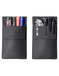 Organizador de Estuche de Cuero Diodrio para 5 Bolígrafos Negro