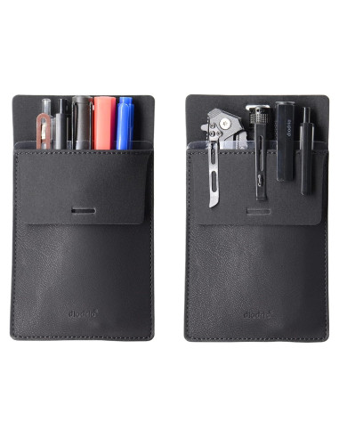 Organizador de Estuche de Cuero Diodrio para 5 Bolígrafos Negro