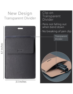 Organizador de Estuche de Cuero Diodrio para 5 Bolígrafos Negro 2