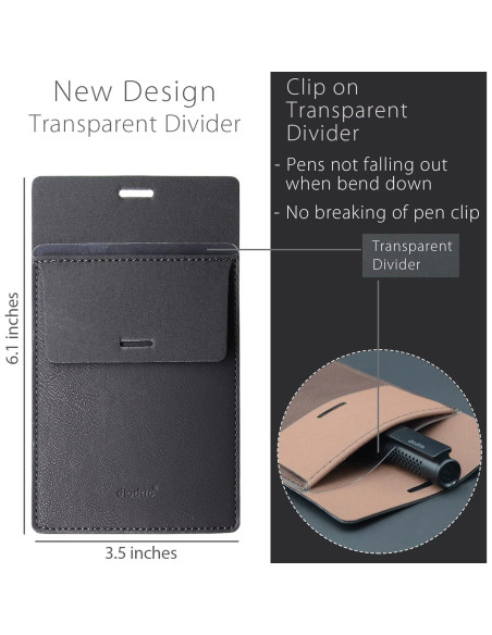 Organizador de Estuche de Cuero Diodrio para 5 Bolígrafos Negro