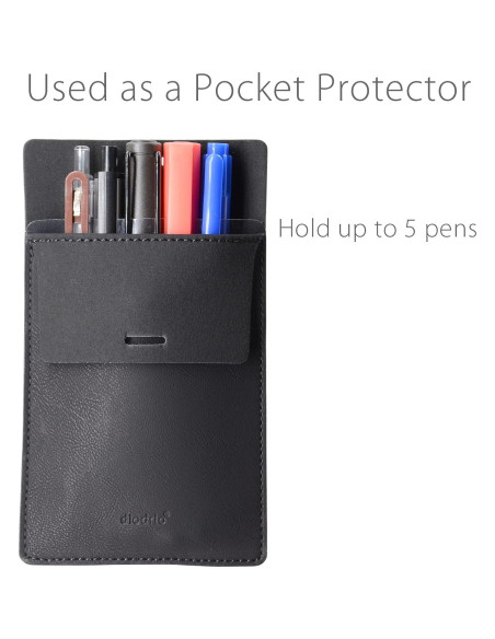 Organizador de Estuche de Cuero Diodrio para 5 Bolígrafos Negro