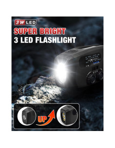 Radio de manivela de emergencia Emgykit 2000mAh AM/FM NOAA 2