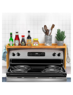 Estante de Especias IIIOIIIA de Bambú 80 cm con 6 Ganchos