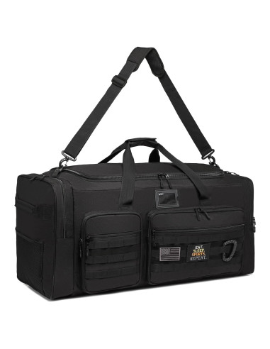 Bolsa de viaje táctica SunForMorning 135L negra con bolsillo aislado