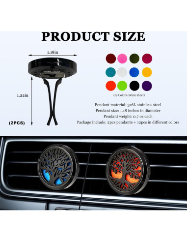 2 Clips de Ventilación KVAEY para Difusor de Auto - Negro