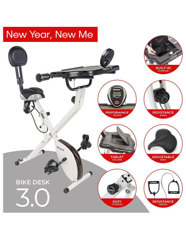 Bicicleta Escritorio FitDesk 3.0 Ajustable - Soporta 136 kg