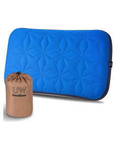 Almohada Inflable de Camping UWILLION Grande 61x38 cm Azul
