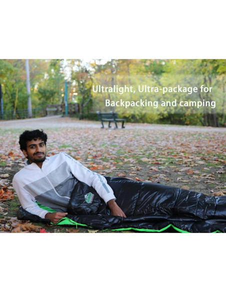 Saco de dormir outdoor on-green 4 estaciones 208x81cm negro