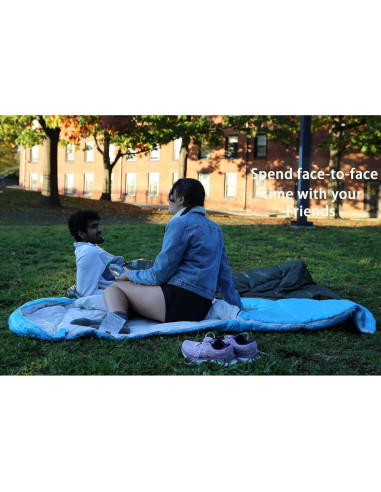 Saco de dormir outdoor on-green 4 estaciones 208x81cm negro