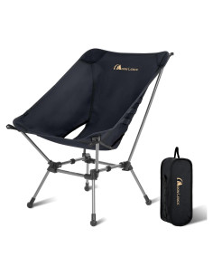 Silla de Camping Plegable MOON LENCE CH21P 400Lbs Negra