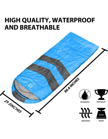 Saco de Dormir Gold Armour para Adultos y Niños 3 Temporadas