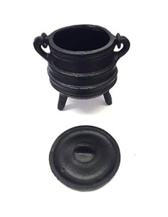 Caldero de Hierro Fundido New Age Imports 10.16 cm con Mango y Tapa 2