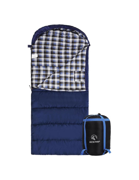 Saco de Dormir REDCAMP XL de Franela 2lbs Azul 230x90cm