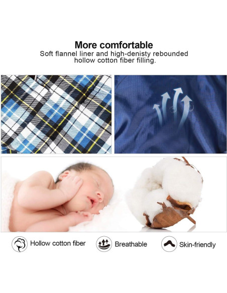 Saco de Dormir REDCAMP XL de Franela 2lbs Azul 230x90cm