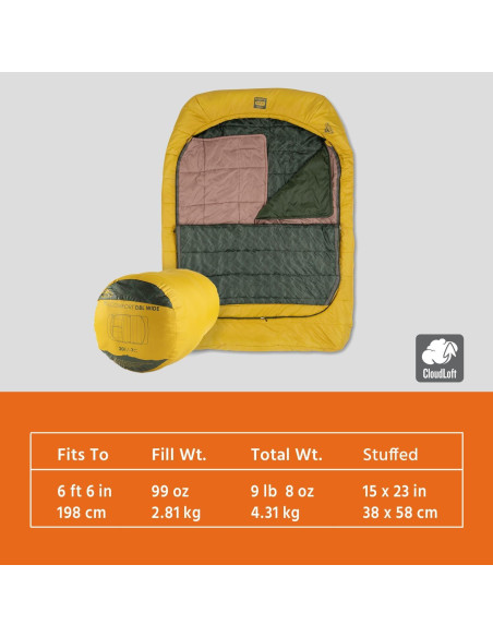 Saco de Dormir Kelty Tru.Comfort Doble 20 para 2 Personas