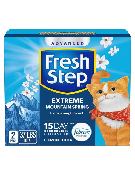 Arena para Gatos Fresh Step 16.8 kg Aglomerante Febreze Primavera